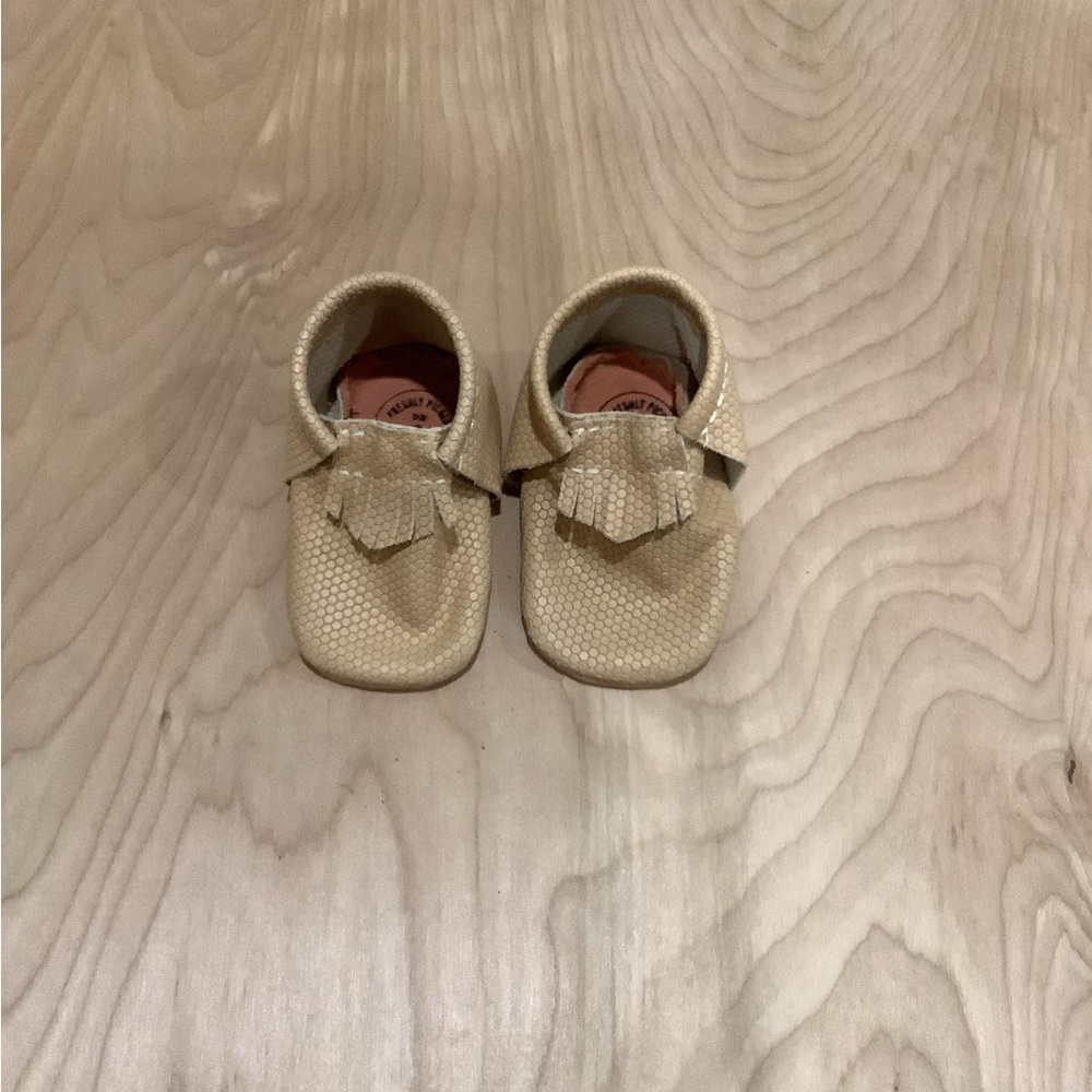 Stylish Cream Baby Soft Sole Moccasins